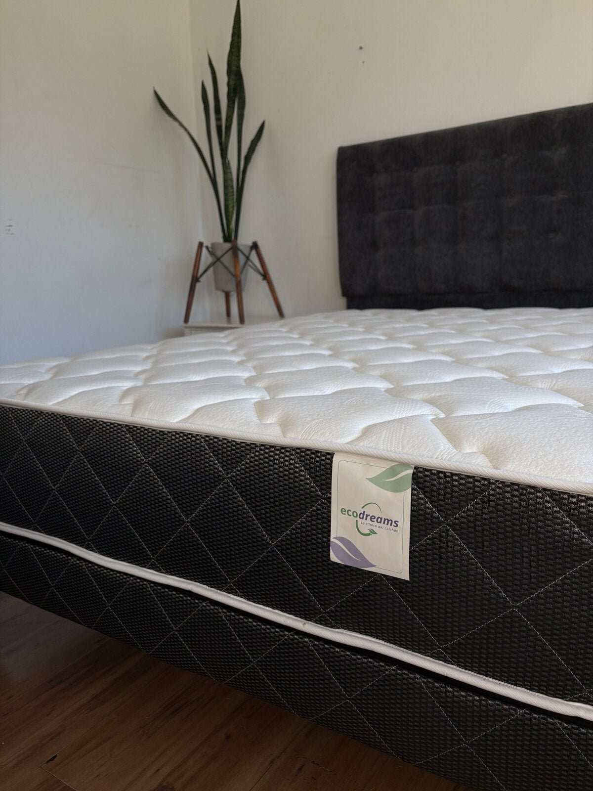 Detalle del acolchado y etiqueta Ecodreams